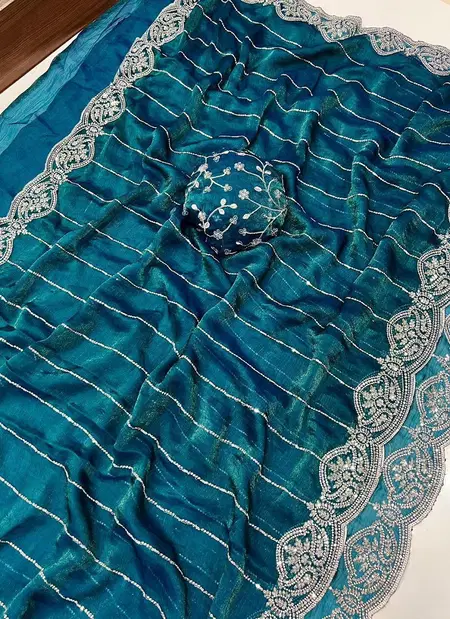 Mikita Pure Fandy Chiffon Silk Embroidery Work Saree Wholesale Market In Surat